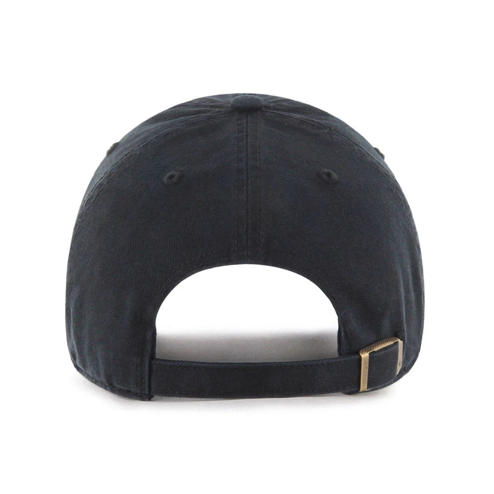 Men's '47 Black Washington Commanders Logo Pride Clean Up Adjustable Hat