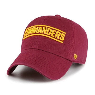 Casquette ajustable '47 bordeaux Washington Commanders Script Clean Up pour hommes