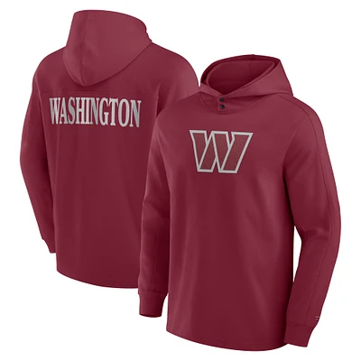 T-shirt à capuche manches longues Fanatics Bordeaux Washington Commanders Elements Blaze Tri-Blend pour hommes