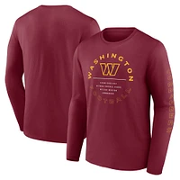 Men's Fanatics Burgundy Washington Commanders Stat Sheet Long Sleeve T-Shirt