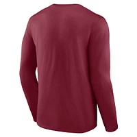 Men's Fanatics Burgundy Washington Commanders Stat Sheet Long Sleeve T-Shirt