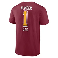 T-shirt papa n°1 de l'équipe Fanatics Burgundy Washington Commanders pour hommes