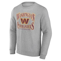Men's Fanatics Heather Gray Washington Commanders Playability Pullover Sweatshirt