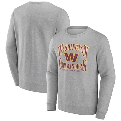 Sweat-shirt à capuche Fanatics Heather Grey Washington Commanders pour hommes