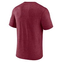Men's Fanatics Heathered Burgundy Washington Commanders Sporting Chance Tri-Blend T-Shirt