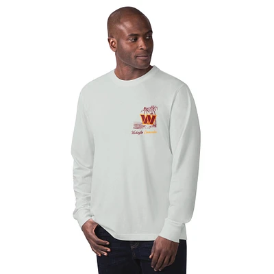 T-shirt à manches longues pour homme Margaritaville Grey Washington Commanders It's Five O'Clock Somewhere