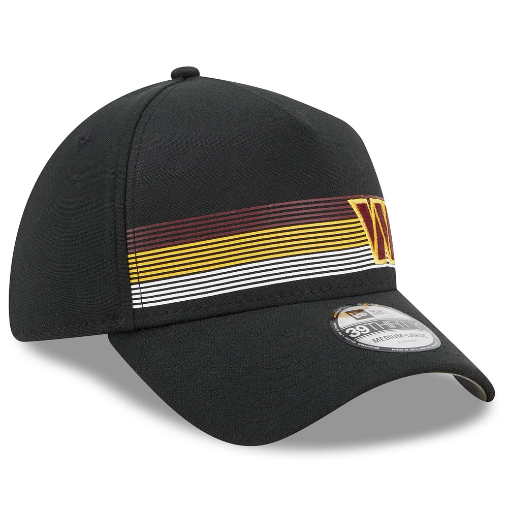 Men's New Era Black Washington Commanders Flawless Stripe 39THIRTY Flex Hat