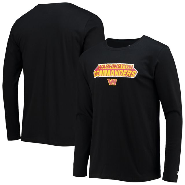 T-shirt à manches longues noir Washington Commanders New Era pour homme