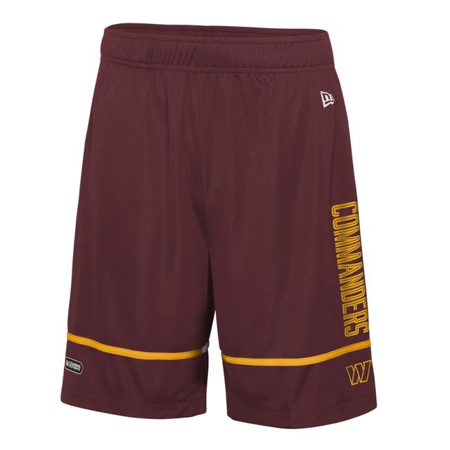 Short d'entraînement New Era Washington Commanders Combine Authentic Rusher bourgogne pour homme
