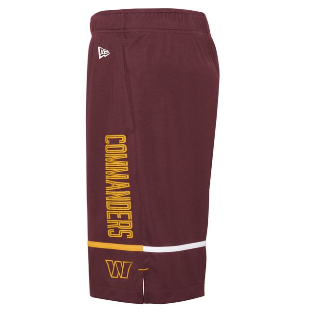 Short d'entraînement New Era Washington Commanders Combine Authentic Rusher bourgogne pour homme