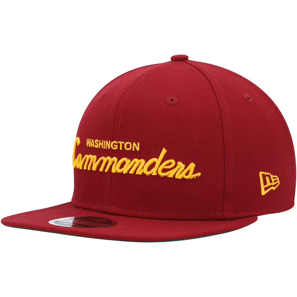 Casquette Snapback 9FIFTY Original Fit bourgogne Washington Commanders Script New Era pour homme