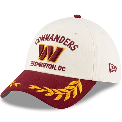 Casquette New Era 39THIRTY Flex crème/bordeaux pour homme, Washington Commanders, draft NFL 2025