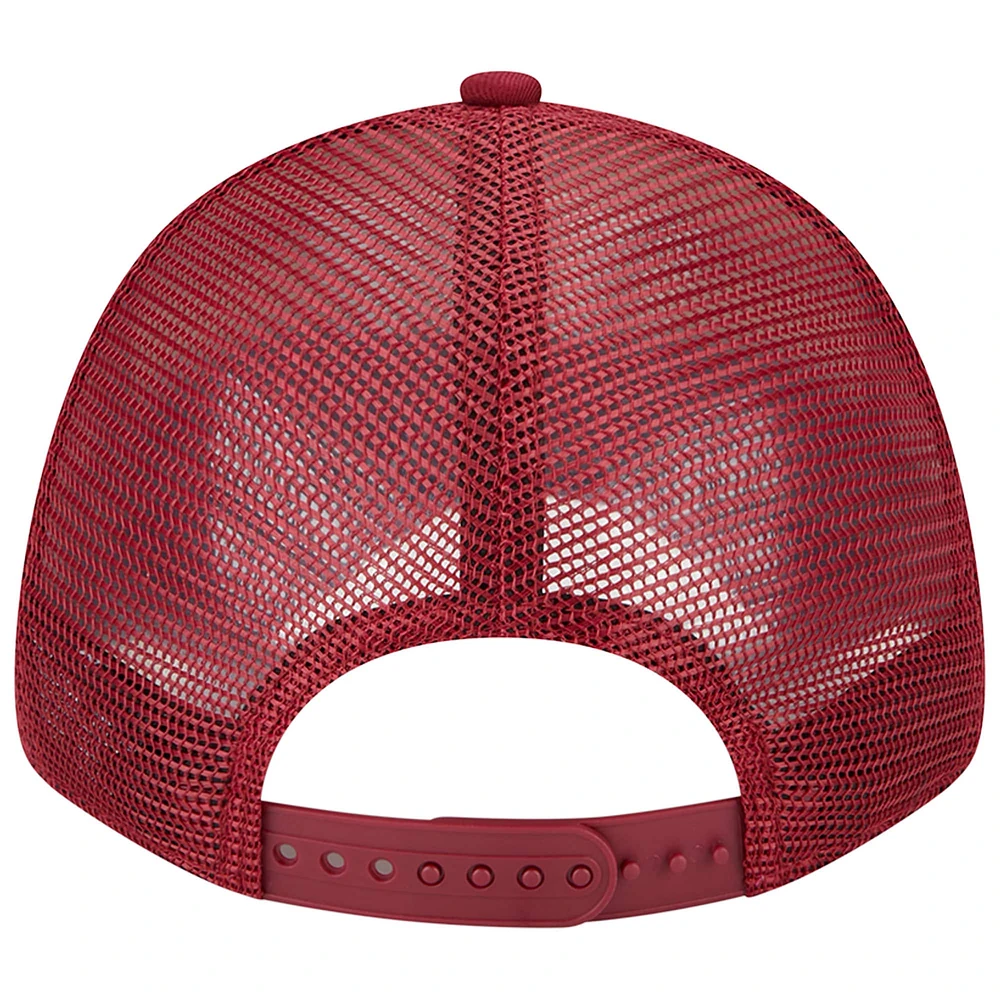 Men's New Era Cream/Burgundy Washington Commanders Team Stripe Trucker 9FORTY Snapback Hat
