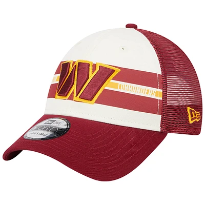 Casquette Snapback New Era Washington Commanders Team Stripe Trucker 9FORTY crème/bourgogne pour homme