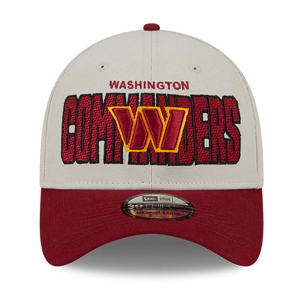 Men's New Era  Cream Washington Commanders 2023 NFL Draft 39THIRTY Flex Hat