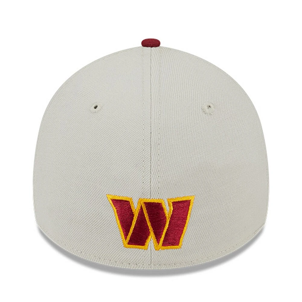 Men's New Era Stone/Burgundy Washington Commanders 2023 NFL Draft 39THIRTY Flex Hat