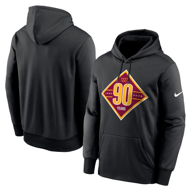 Sweat à capuche Therma Performance 90e anniversaire des Washington Commanders Nike pour homme, noir