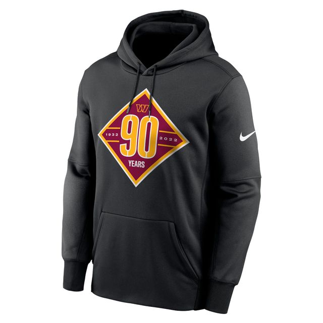 Sweat à capuche Therma Performance 90e anniversaire des Washington Commanders Nike pour homme, noir