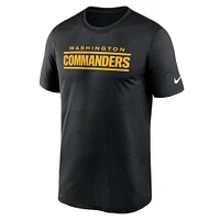 Men's Nike Black Washington Commanders Primetime Legend Wordmark Performance T-Shirt