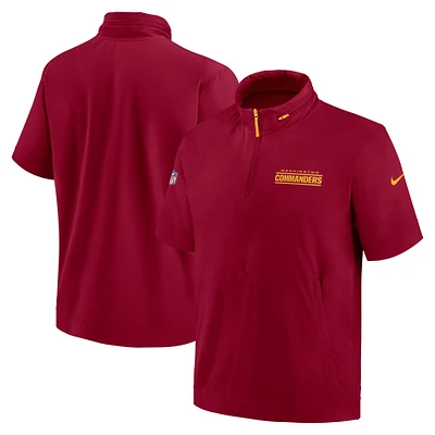Veste à capuche manches courtes et demi-zip Nike Bordeaux Washington Commanders 2024 pour homme