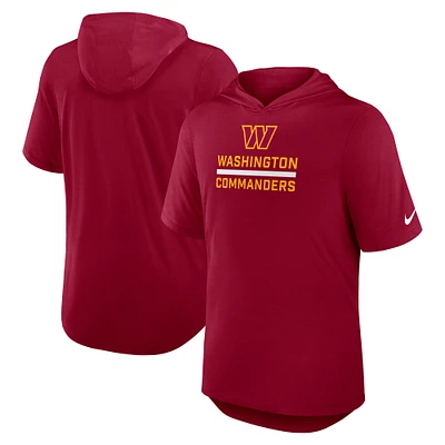 T-shirt à capuche Nike bordeaux Washington Commanders Lockup Tri-Blend pour homme