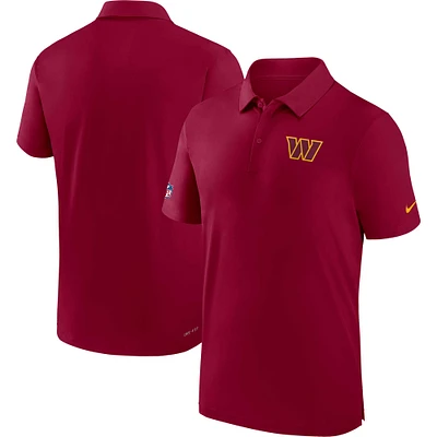 Polo de performance Nike pour hommes, Washington Commanders Sideline Coaches, bordeaux
