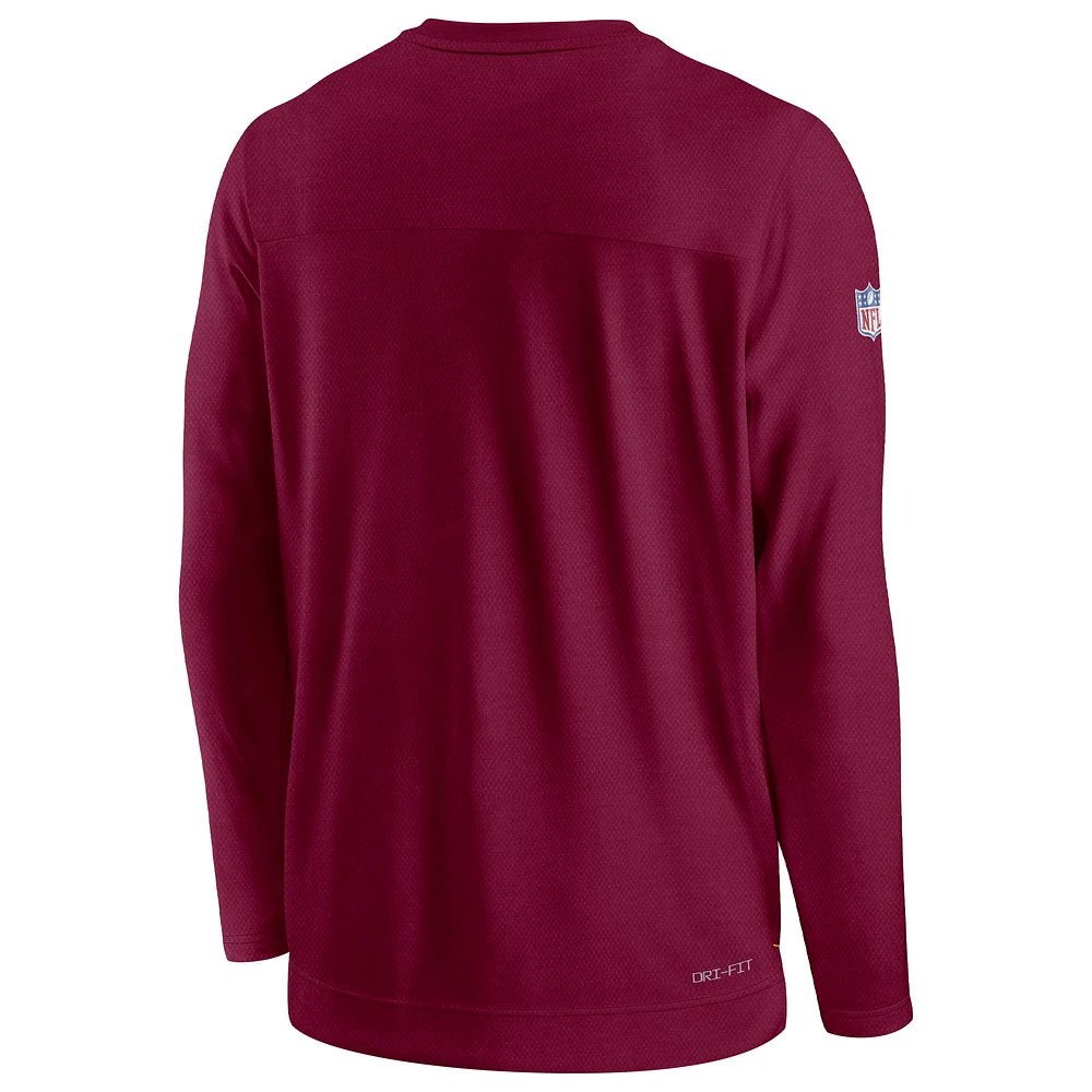 Sweat-shirt à enfiler Nike Bordeaux Washington Commanders Sideline Lockup Performance pour homme