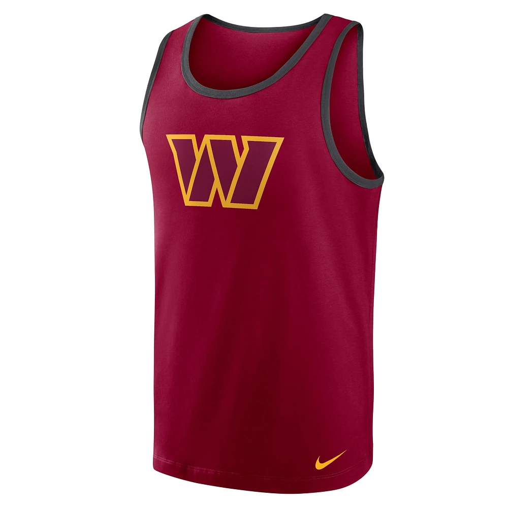 Men's Nike Burgundy Washington Commanders Tri-Blend Tank Top