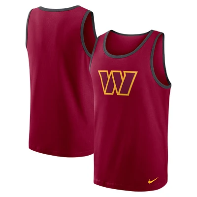 Men's Nike Burgundy Washington Commanders Tri-Blend Tank Top