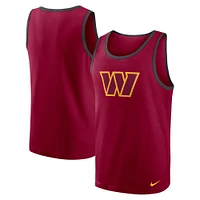 Men's Nike Burgundy Washington Commanders Tri-Blend Tank Top