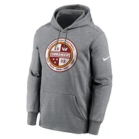 Sweat à capuche Nike Washington Commanders Performance pour homme, gris chiné