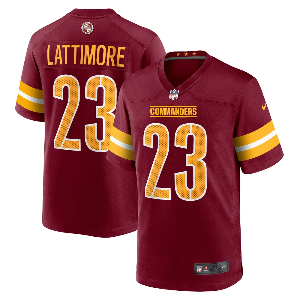 Men's Nike Marshon Lattimore  Burgundy Washington Commanders Game Jersey