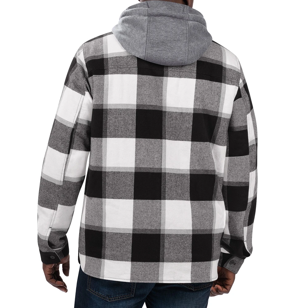 Men's Starter Black Washington Commanders Big Joe Plaid Full-Zip Hoodie Jacket