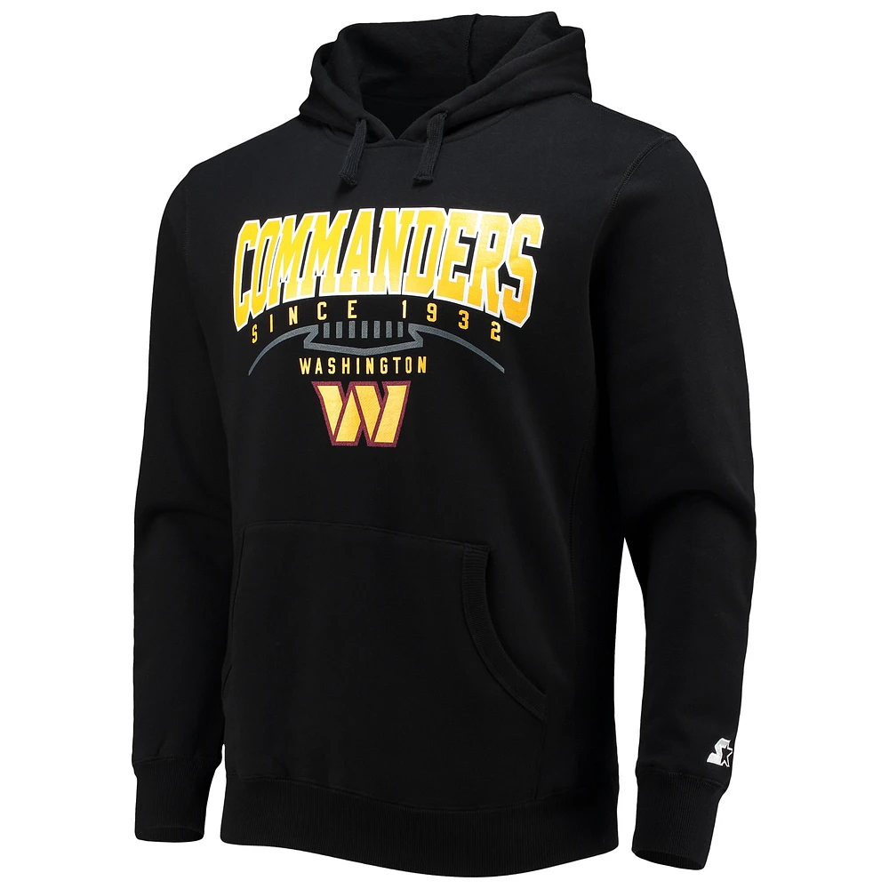 Men's Starter Black Washington Commanders Premier Pullover Hoodie