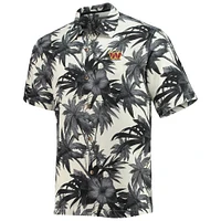 Men's Tommy Bahama Black/ Washington Commanders Sport Harbor Island Hibiscus Camp Button-Up Shirt