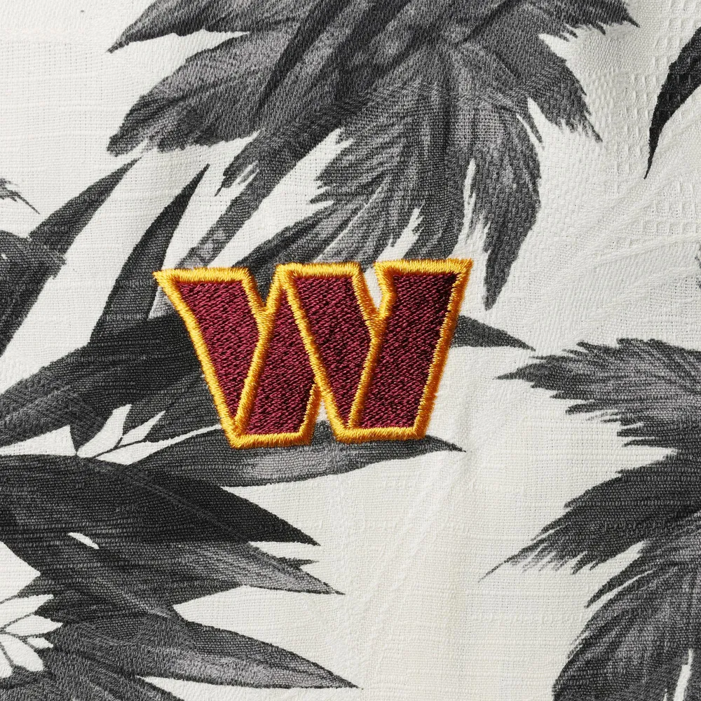 Men's Tommy Bahama Black/ Washington Commanders Sport Harbor Island Hibiscus Camp Button-Up Shirt