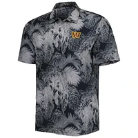 Chemise boutonnée pour homme Tommy Bahama Black Washington Commanders Big & Tall Coast Luminescent Fronds Camp IslandZone