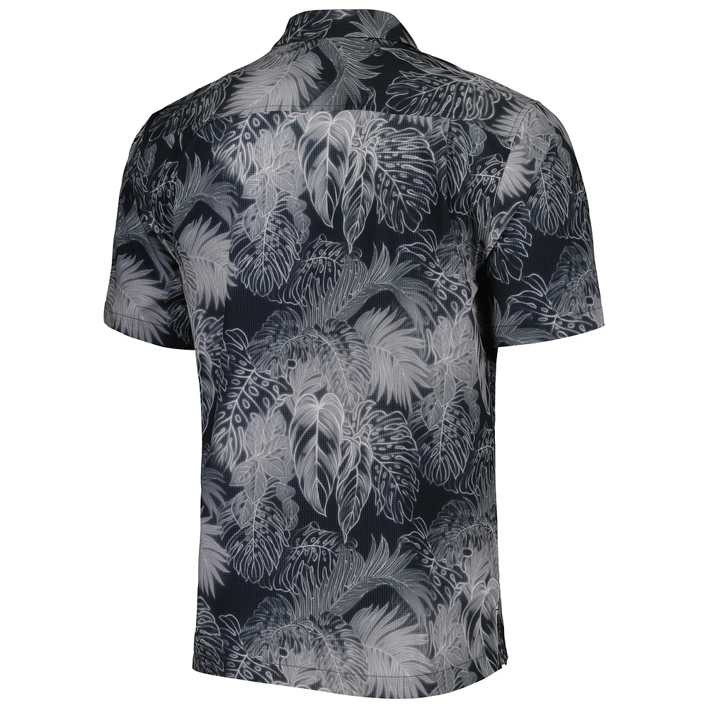 Chemise boutonnée pour homme Tommy Bahama Black Washington Commanders Big & Tall Coast Luminescent Fronds Camp IslandZone