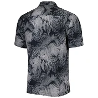 Chemise boutonnée pour homme Tommy Bahama Black Washington Commanders Big & Tall Coast Luminescent Fronds Camp IslandZone