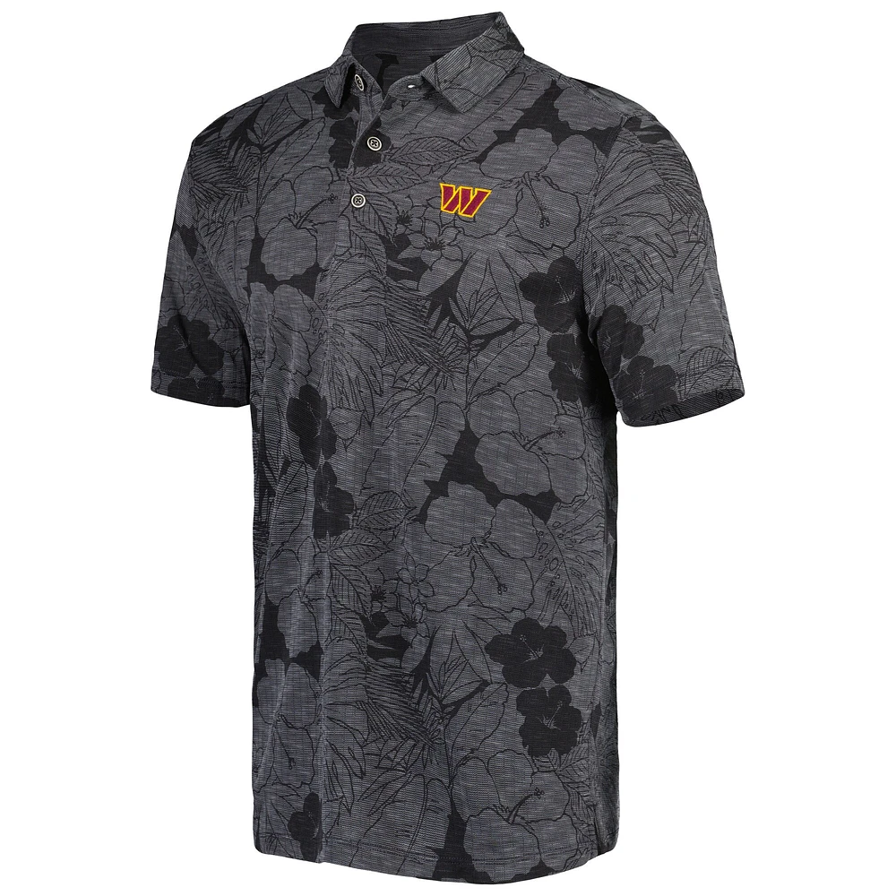 Men's Tommy Bahama Black Washington Commanders Big & Tall Miramar Blooms Polo