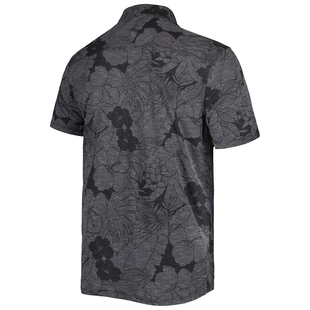 Men's Tommy Bahama Black Washington Commanders Big & Tall Miramar Blooms Polo