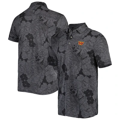Men's Tommy Bahama Black Washington Commanders Big & Tall Miramar Blooms Polo
