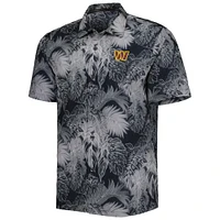 Men's Tommy Bahama Black Washington Commanders Coast Luminescent Fronds Camp IslandZone Button-Up Shirt