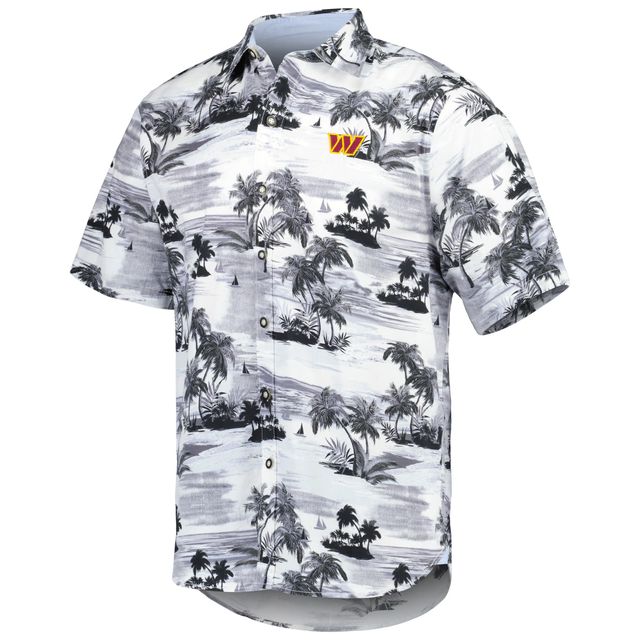 Chemise boutonnée Tommy Bahama Washington Commanders Sport Tropical Horizons pour homme, noir