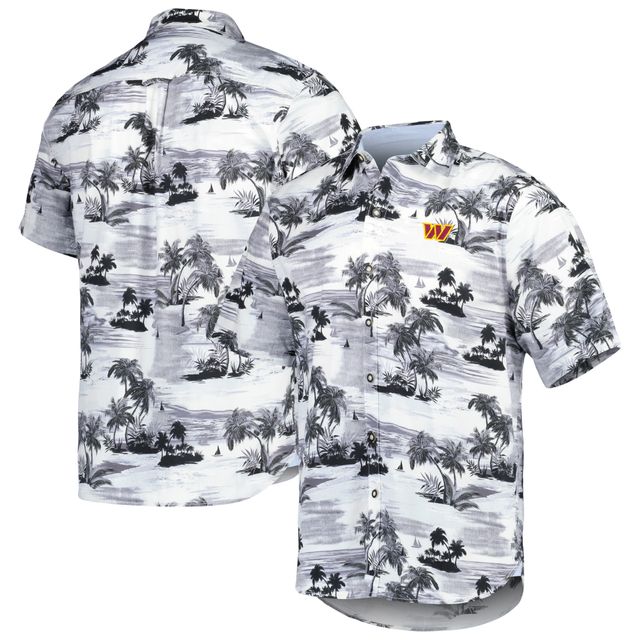 Chemise boutonnée Tommy Bahama Washington Commanders Sport Tropical Horizons pour homme, noir