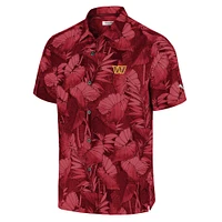 Chemise boutonnée pour homme Tommy Bahama Bordeaux Washington Commanders Coast Nuevo Fronds Camp