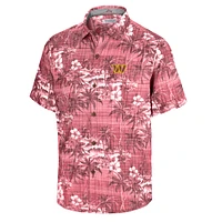 Men's Tommy Bahama Burgundy Washington Commanders Coconut Point Isla Palmetta Camp Button-Up Shirt