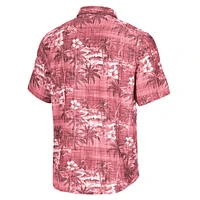 Men's Tommy Bahama Burgundy Washington Commanders Coconut Point Isla Palmetta Camp Button-Up Shirt