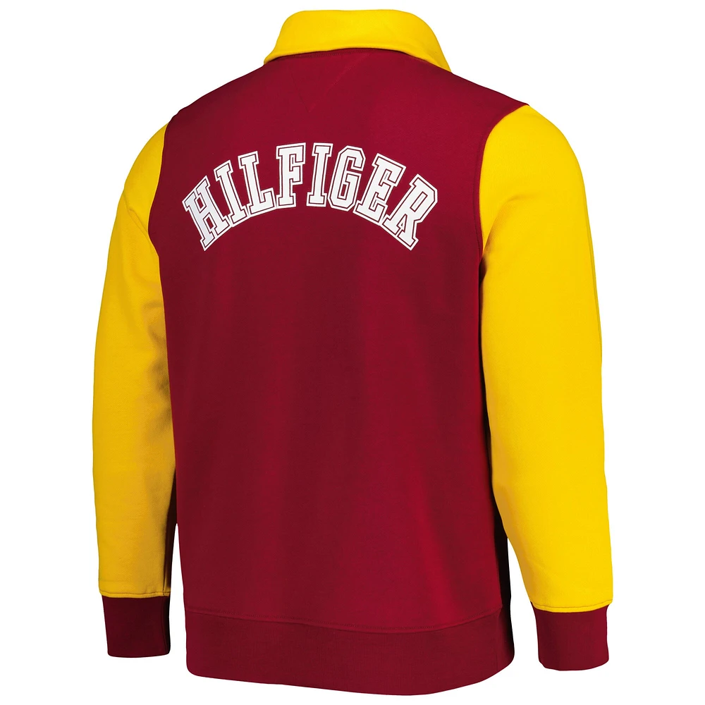 Men's Tommy Hilfiger Burgundy/Gold Washington Commanders Aiden Quarter-Zip Sweatshirt