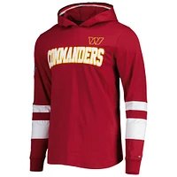 Men's Tommy Hilfiger Burgundy/White Washington Commanders Alex Long Sleeve Hoodie T-Shirt